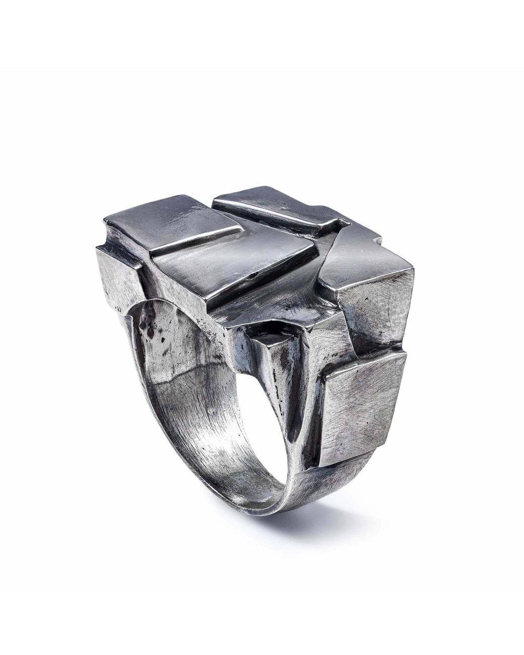 German Kabirski Metallic Nexus Oxidized Band With Broken Glacier Effect for men