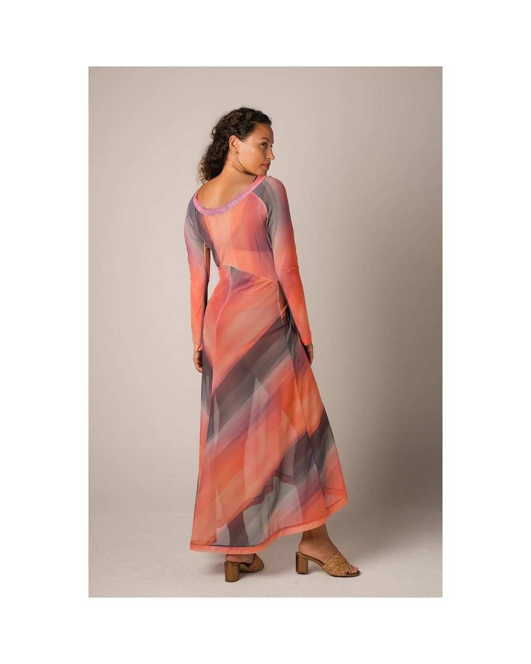 Serotone Swim Red Mesh Long Dress