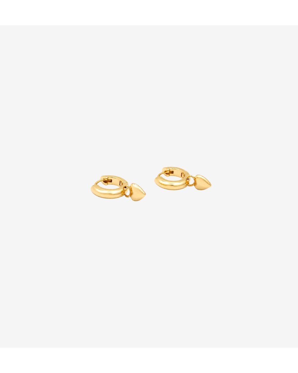 Uchi and Soto Metallic Kokoro Heart Drop Huggies Earrings