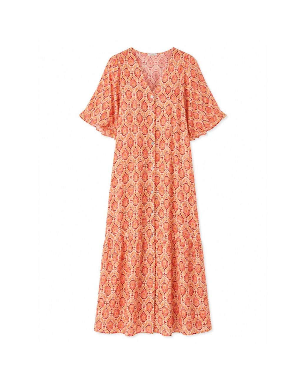 Mind Traveler Orange Mica Burgundy Dress