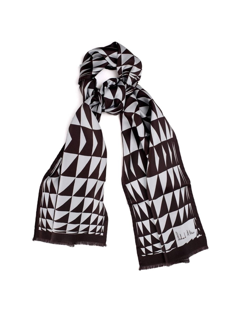 Richard Allan London Black Prism Long Silk Scarf