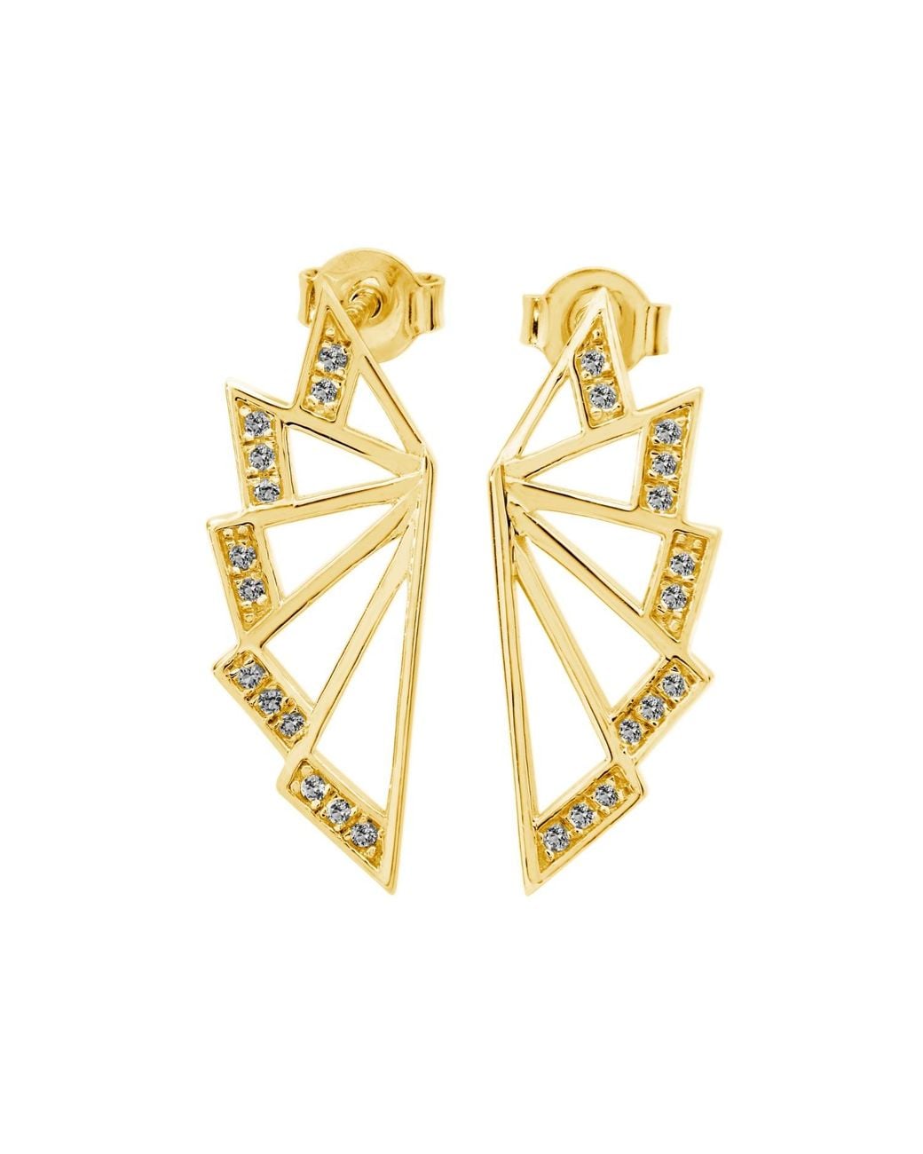 Lucy Quartermaine Metallic Angel Wing Studs