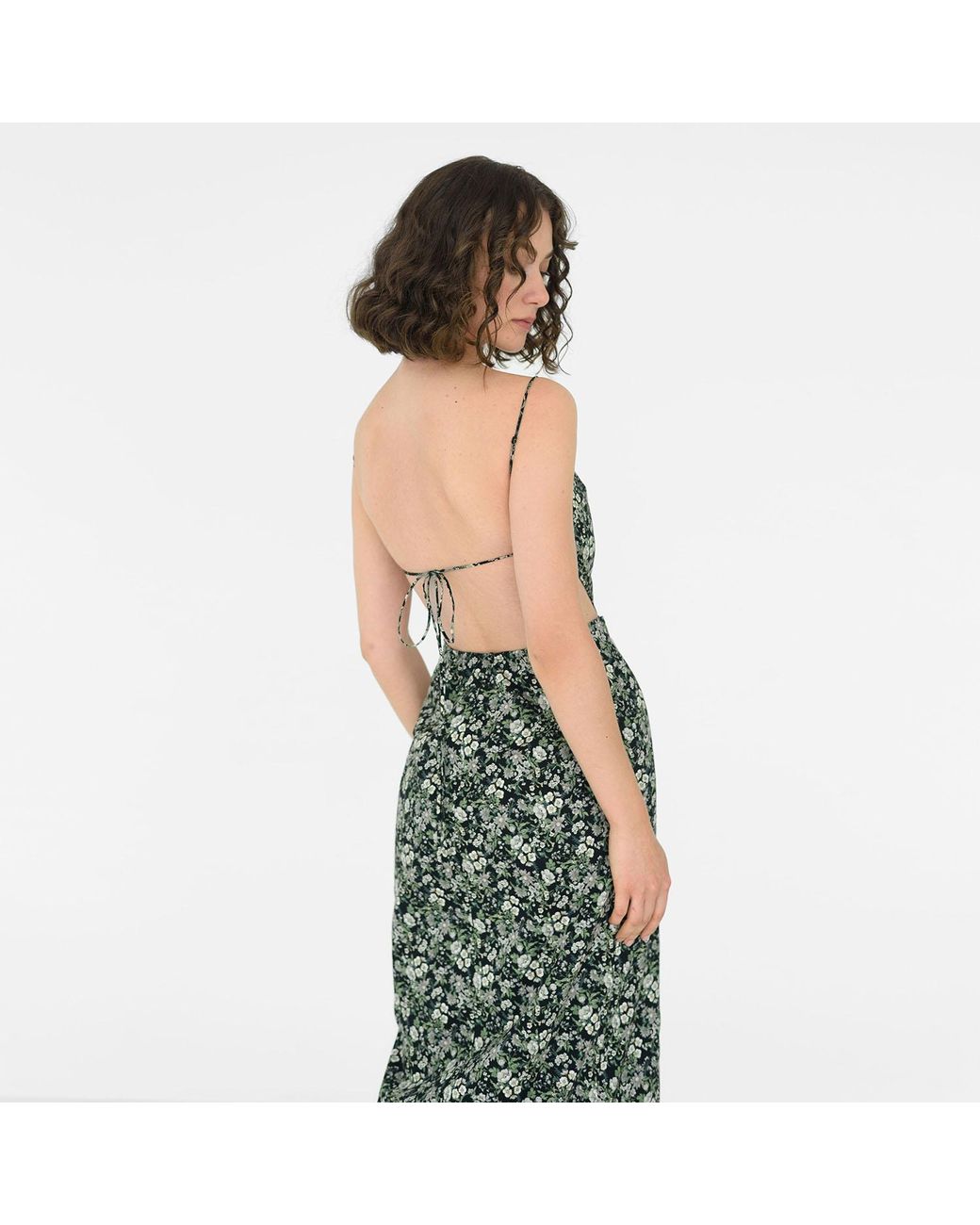 NUAJE NUAJE Green Felicia Floral-Print Openback Dress