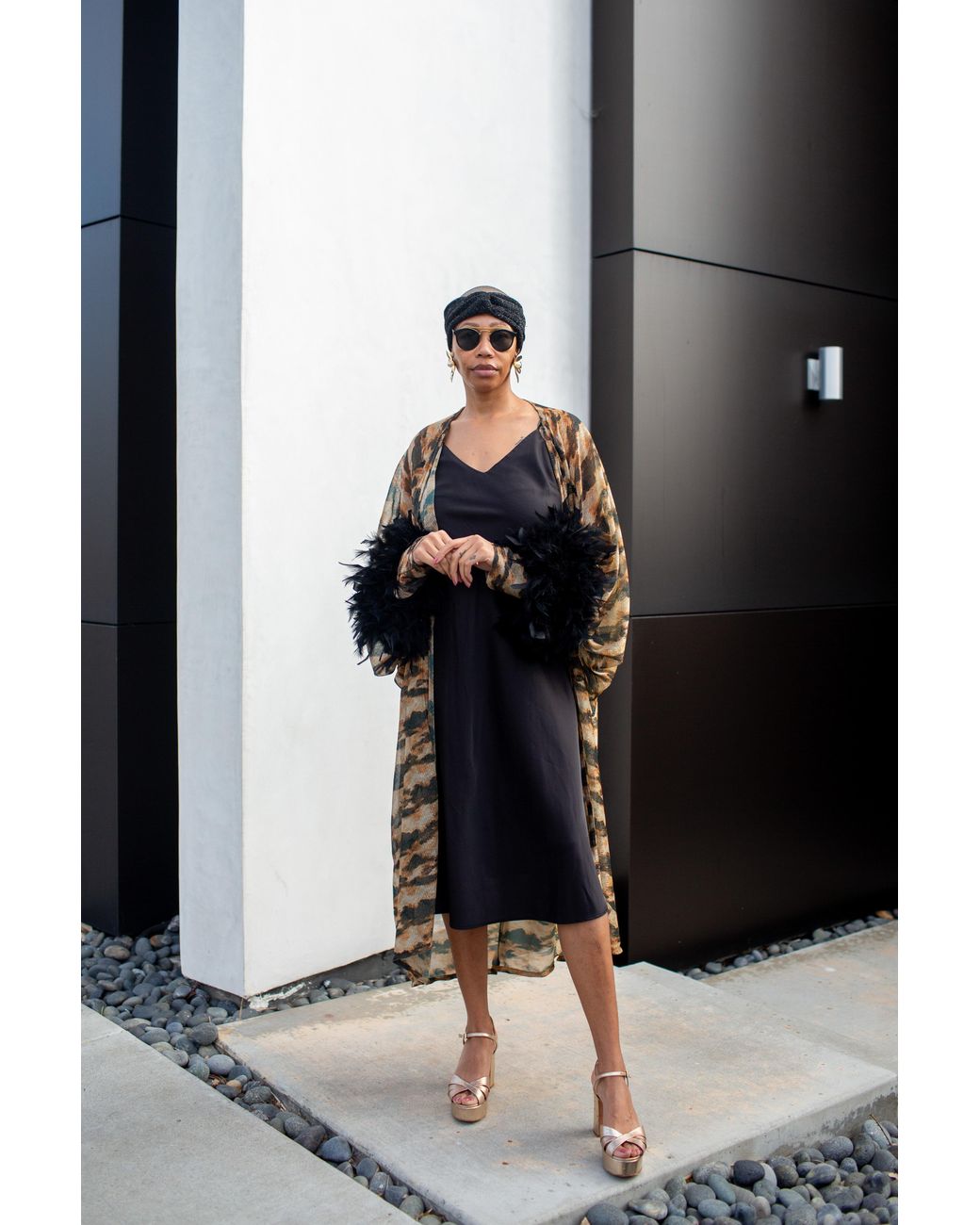 Jennafer Grace Multicolor Sylvia Shimmer Cocoon Coat