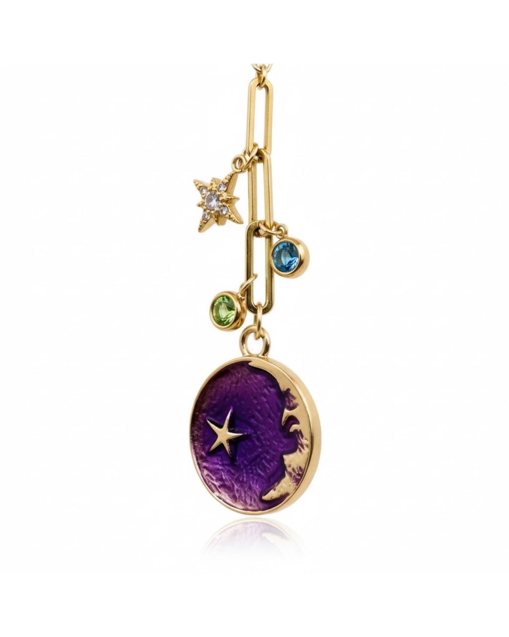 Vicky&Nico Purple Crescent Necklace