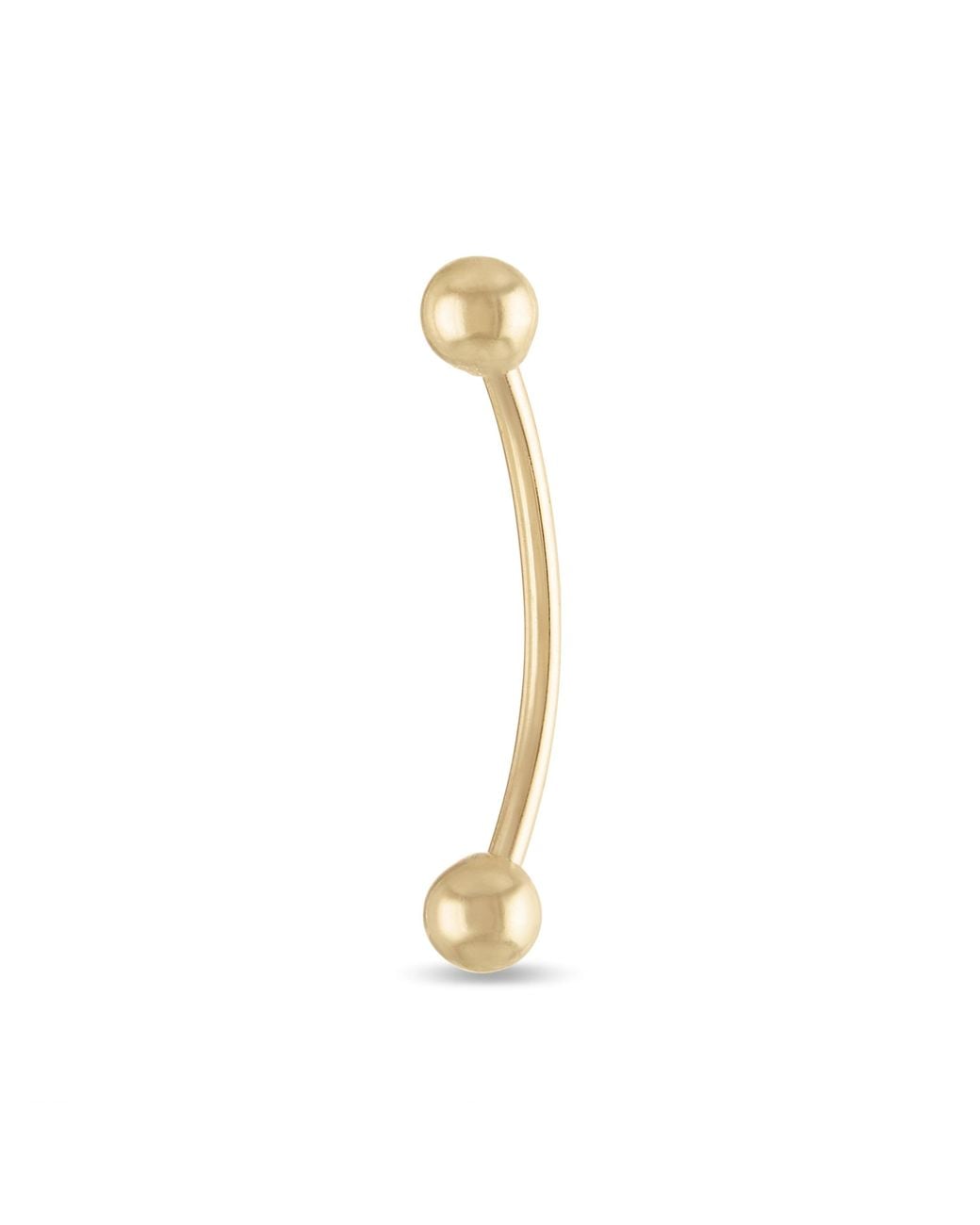 Zahav Jewelry Metallic 10K Solid 18G 12Mm Long Belly Ring