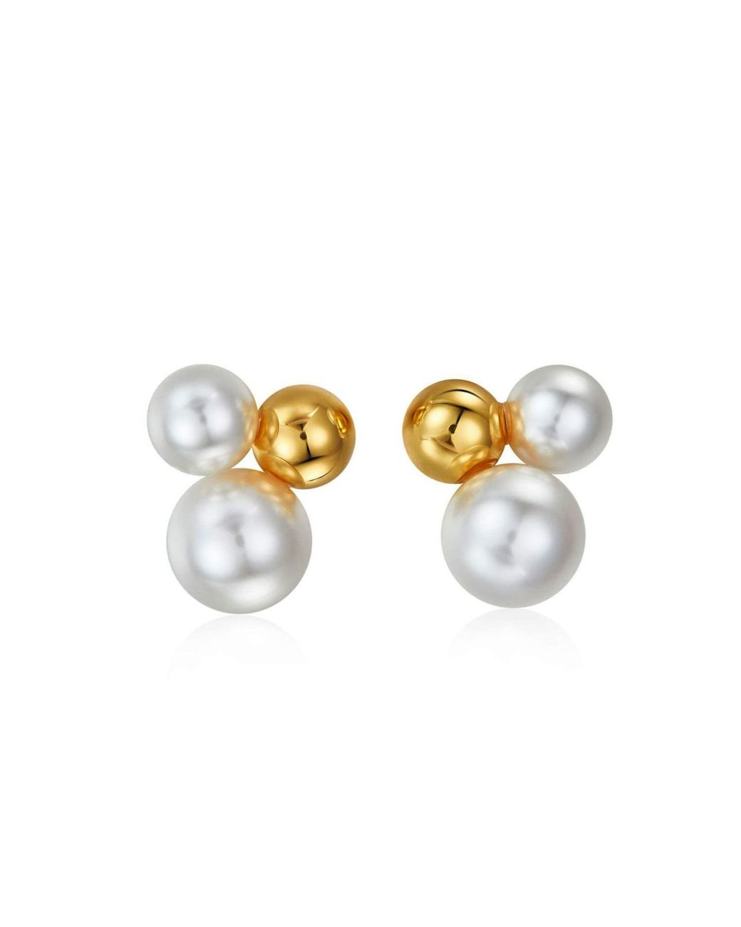 Janus Edinburgh Metallic Jemet Trio Freshwater Pearls Vermeil Earrings