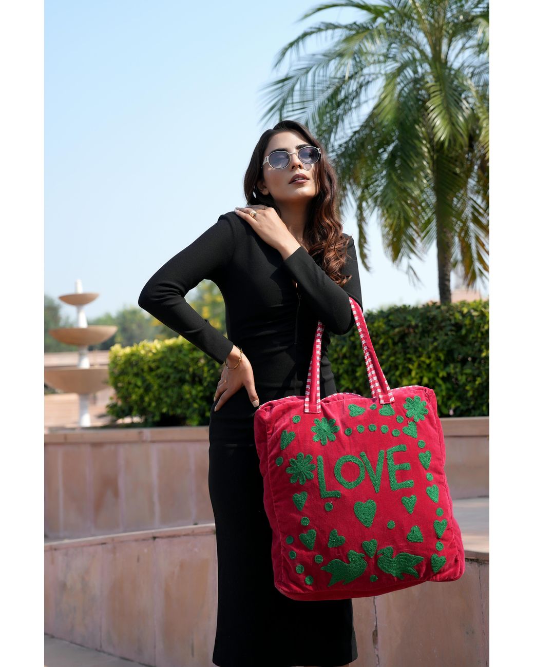 Conscious Yoga Collective Red Love Suzani Tote