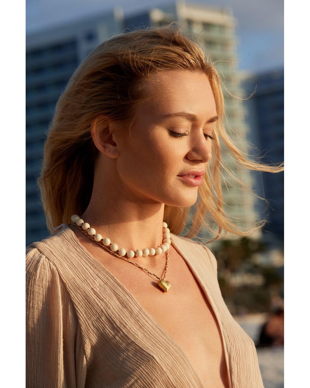 Adriana Pappas Designs Metallic Heart Of Necklace