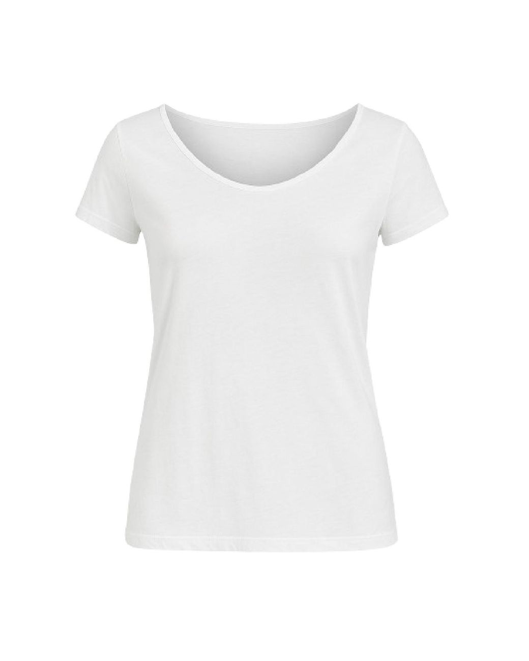 Conquista White Classic Cotton T-Shirt With Scoop Neck