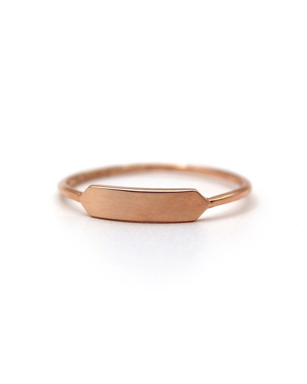 VicStoneNYC Fine Jewelry Pink 14K Tiny Love Tag Stacking Ring