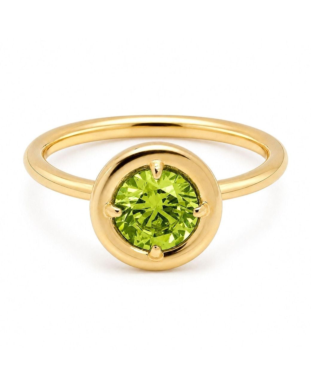 Belinda Jewelz Metallic Peridot Round Solitaire Chunky Ring