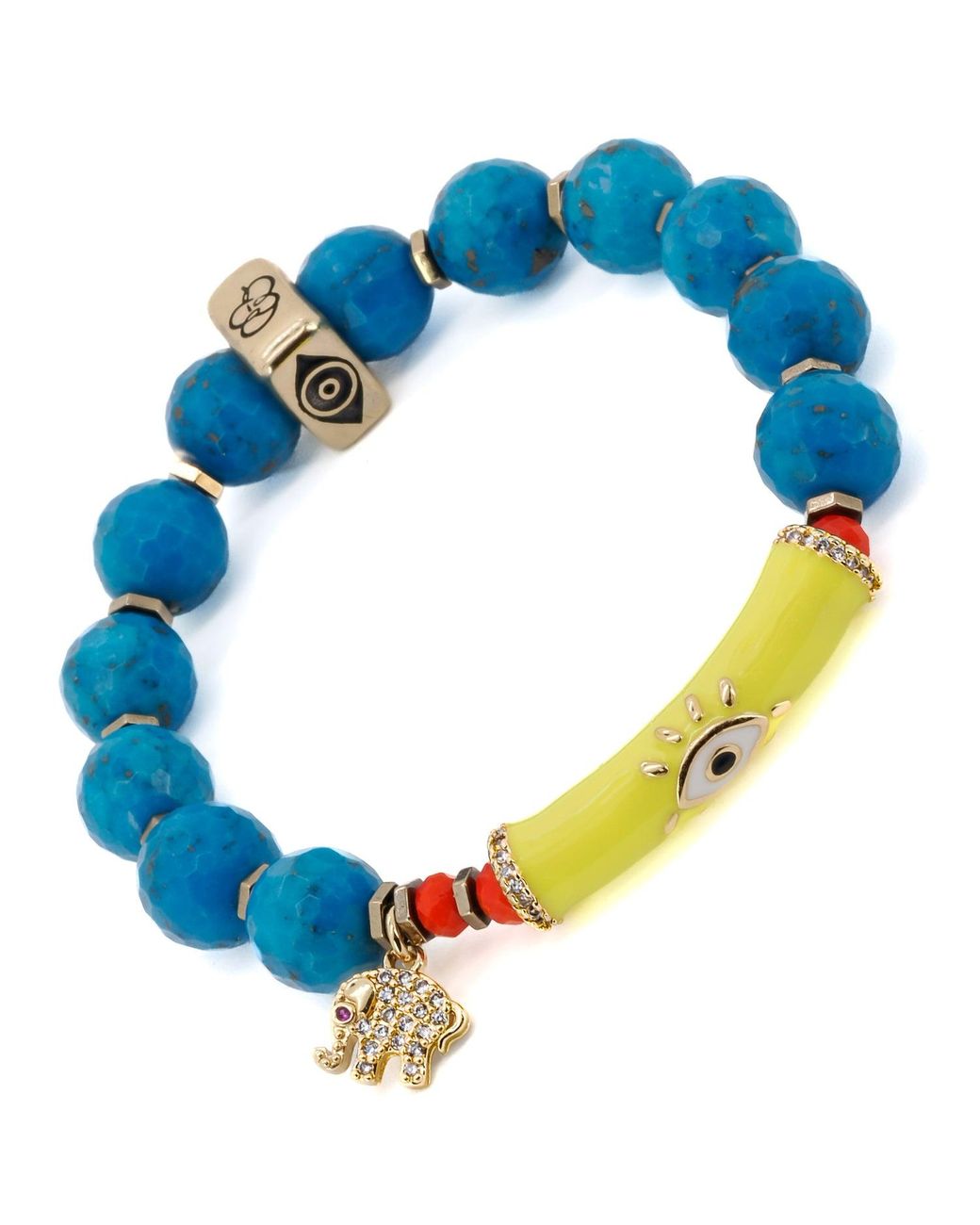 Ebru Jewelry Blue Turquoise Unique Protection Bracelet