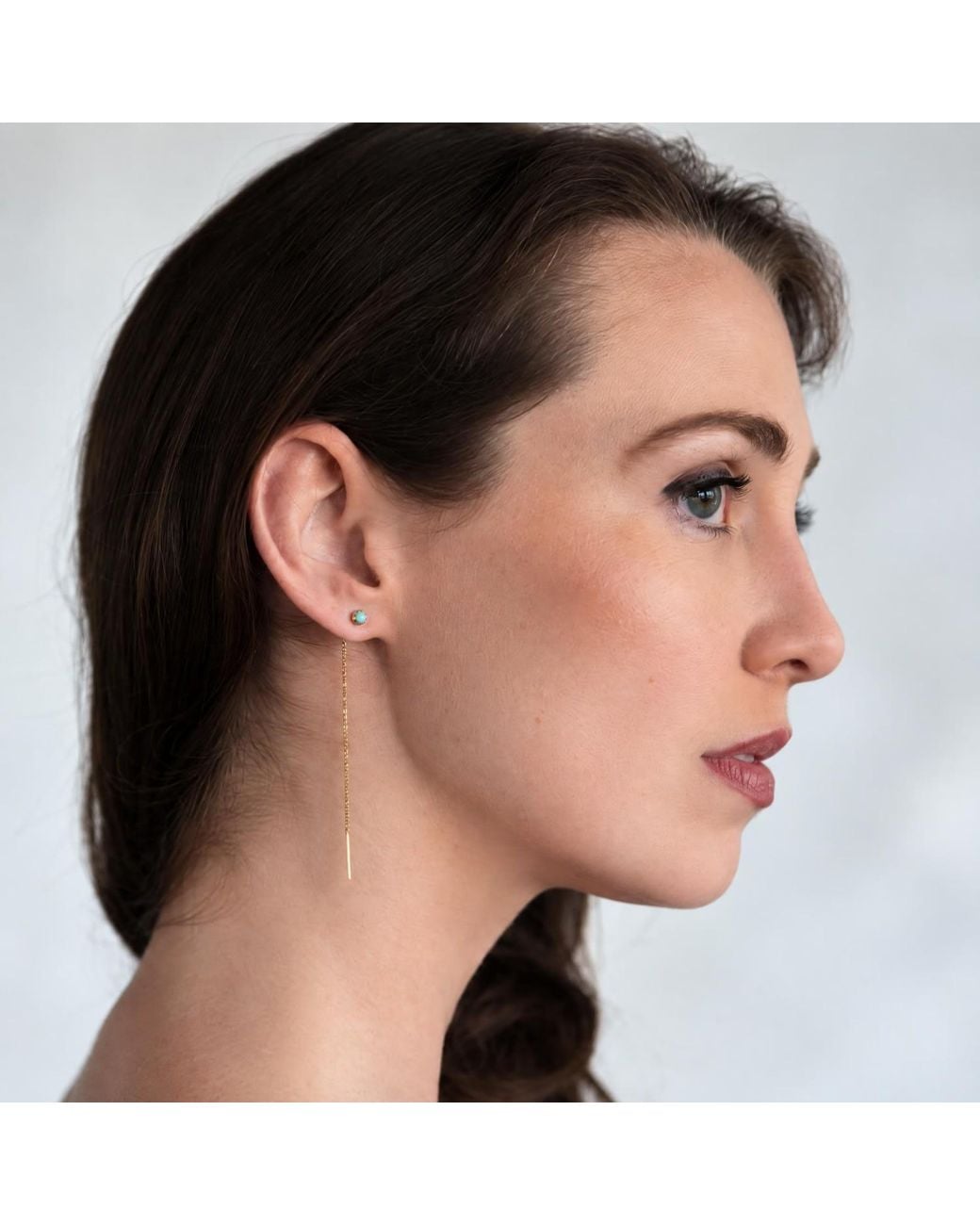 Heather Hawkins Jewelry White Speedway Four Millimeter Gemstone Threader Post Earrings