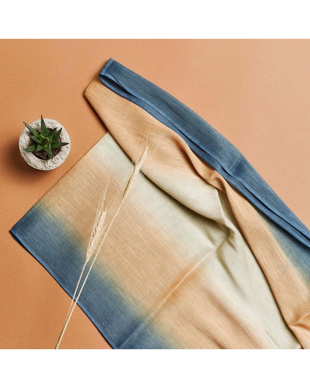 Variously Blue Oceana Soft Linen Silk Handloom Scarf