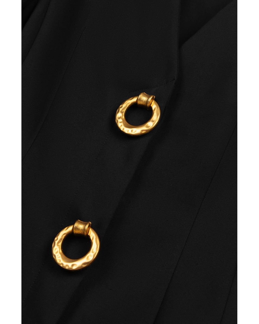 Nocturne Black Ring Button Wrap Front Jacket