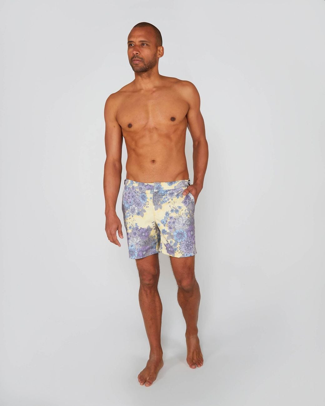 Lords of Harlech Blue Neptune Dream Meadow Tailored Swim Short for men