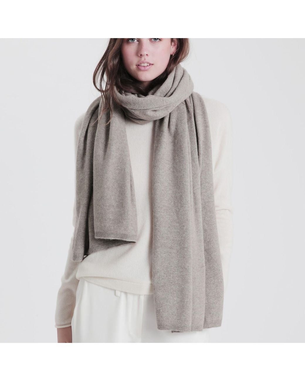 tirillm Brown Alfie Large Cashmere Scarf