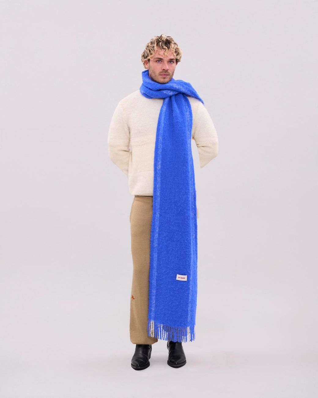 La Granni Blue Oversized Alpaca Scarf