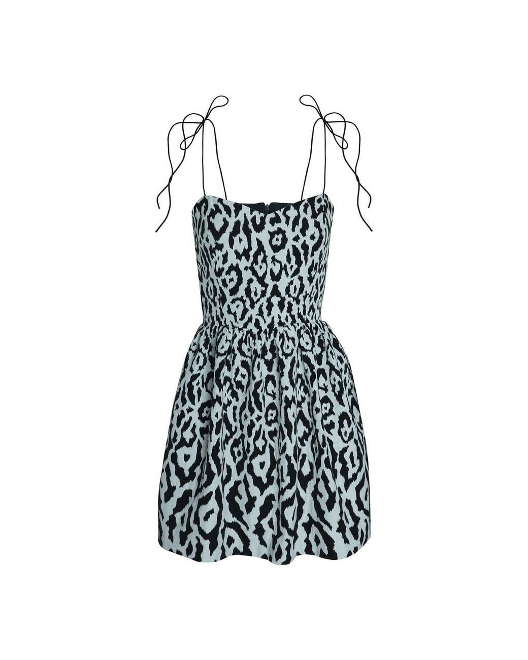 2KStyle Blue Brandy Spaghetti Straps Animal Print Jacquard Mini Dress
