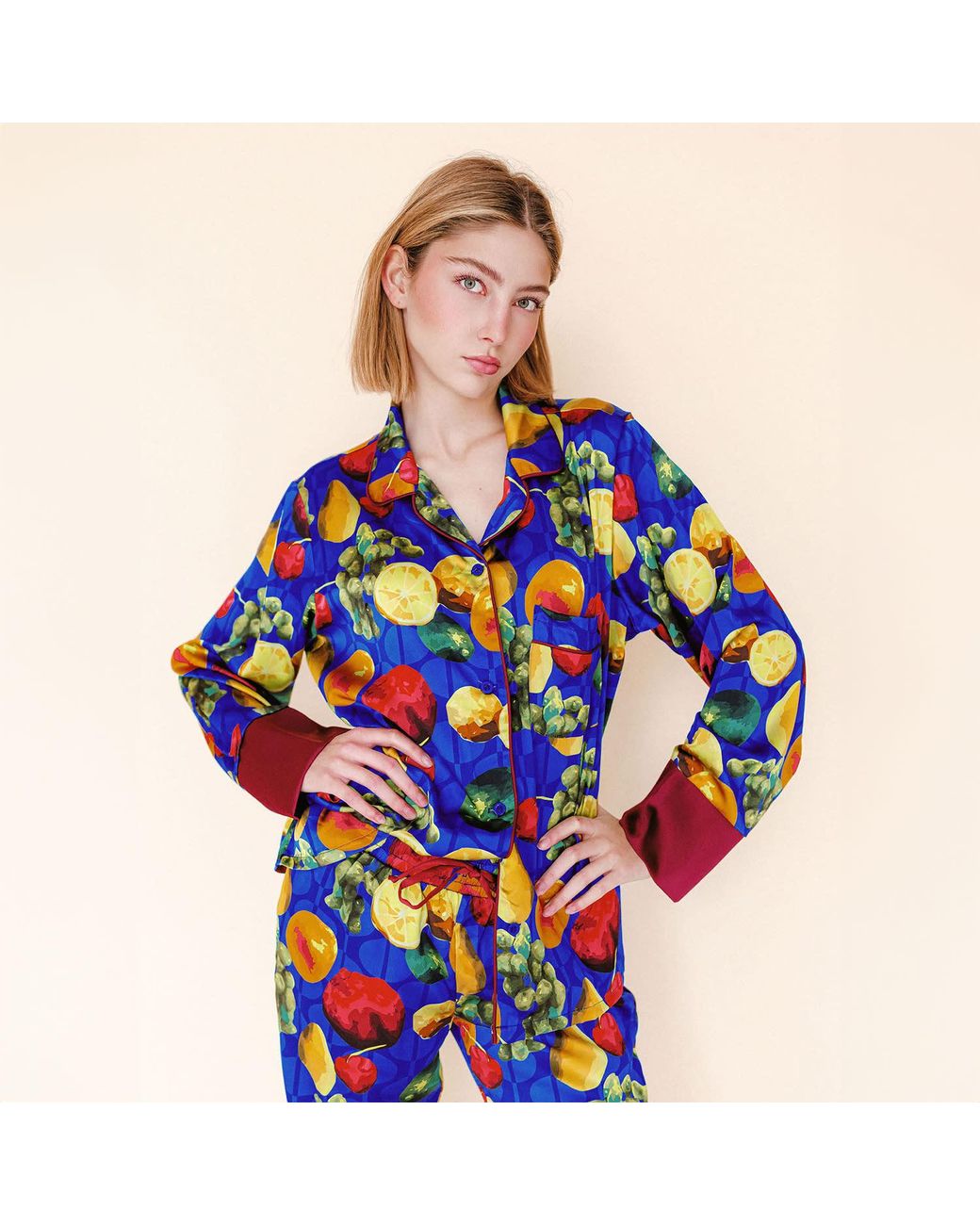 House of Caswell Blue Mia Silk Shirt