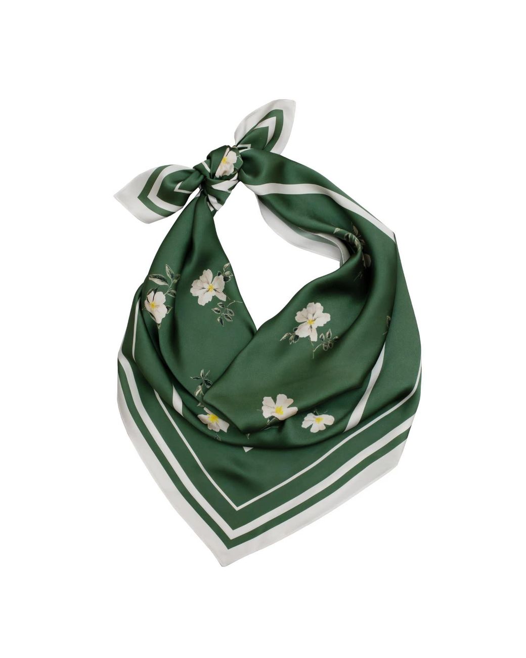 RainSisters Green Large Floral Natural Silk Scarf