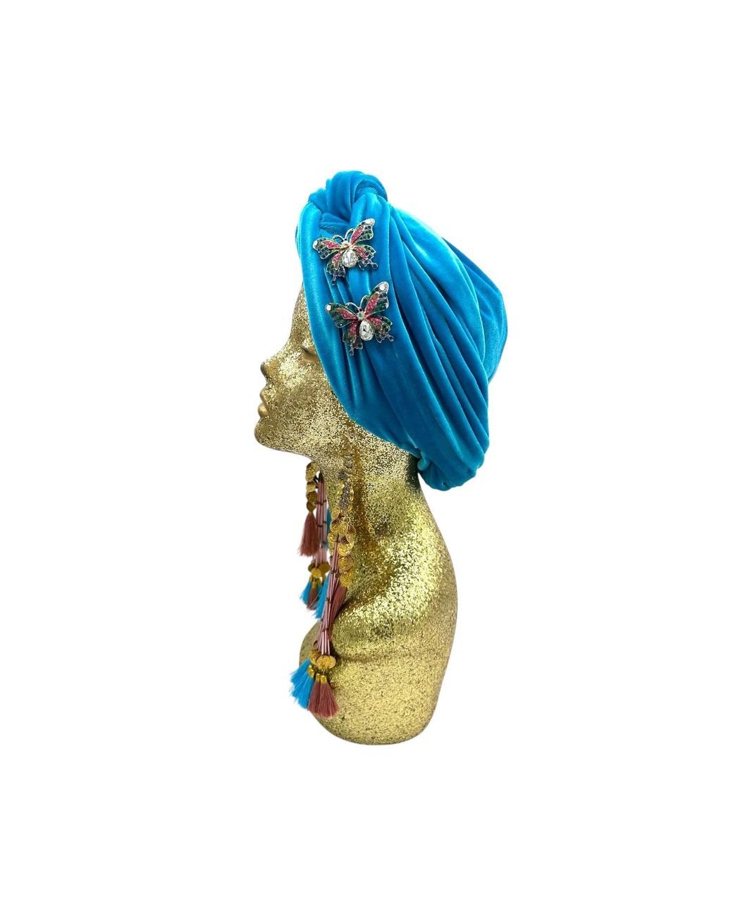 Julia Clancey Blue Azure Butterfly's Dream Turban