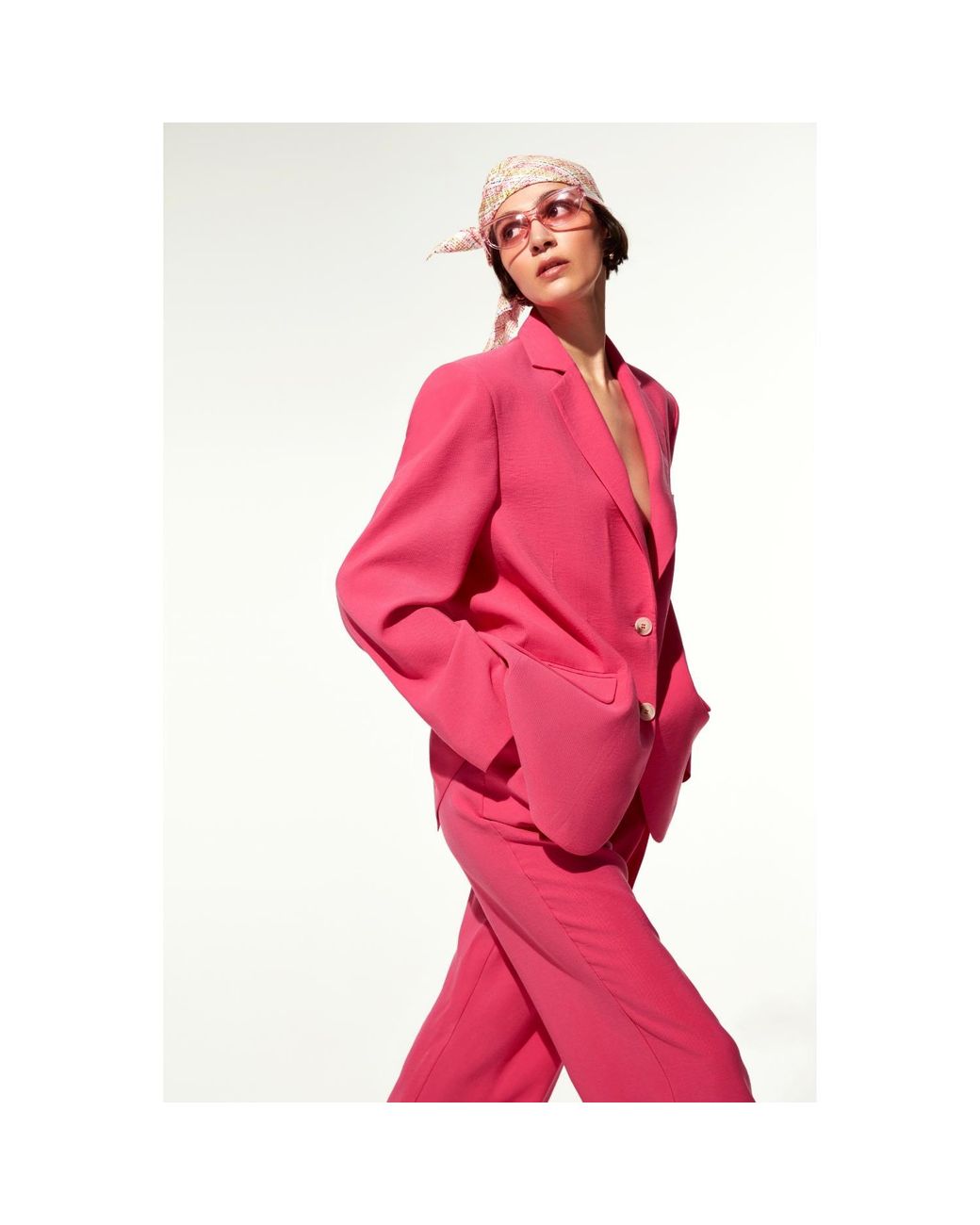NAZLI CEREN Tina Wide-leg Trousers In Bubble Gum Pink