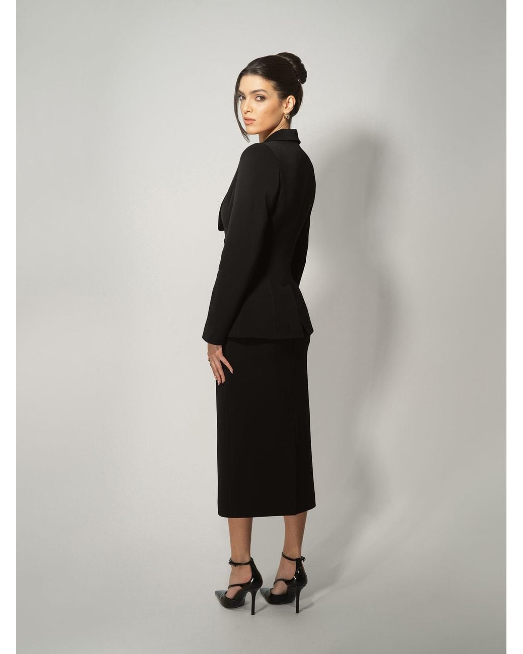 Tia Dorraine Black Vision Tailored Blazer & Skirt Suit