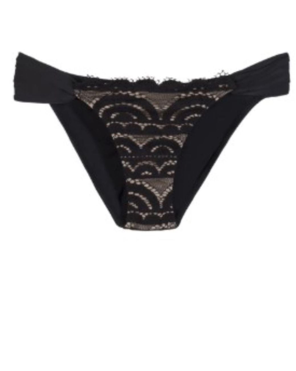 PQ Swim Black Midnight Lace Fanned Bottom Full