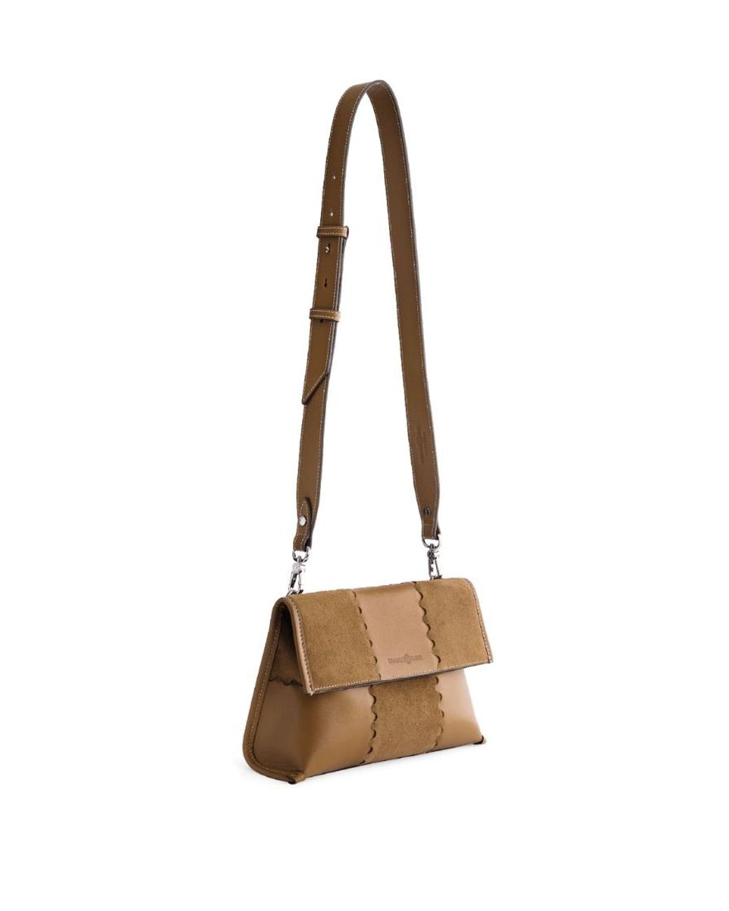 Orange Cube Natural Square Stitch Messenger Bag