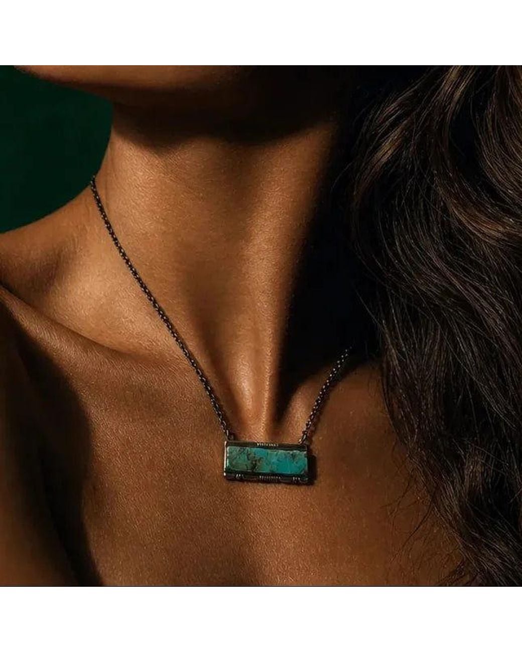 Saéa Green Kingman Mesa Bar Necklace