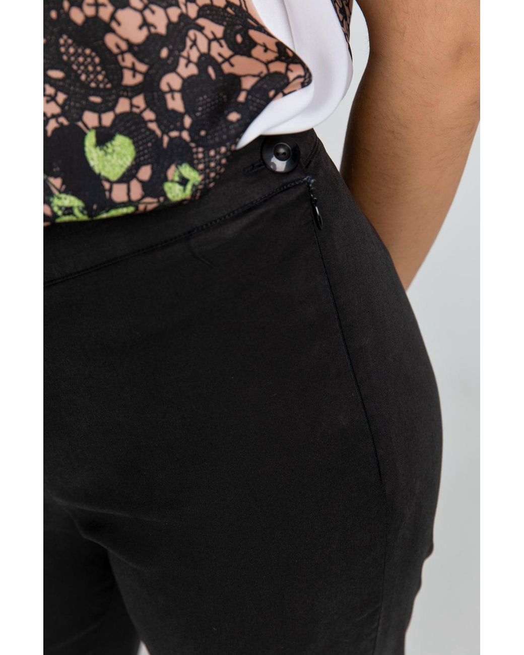 Conquista Black Slim Fit Pants Fashion