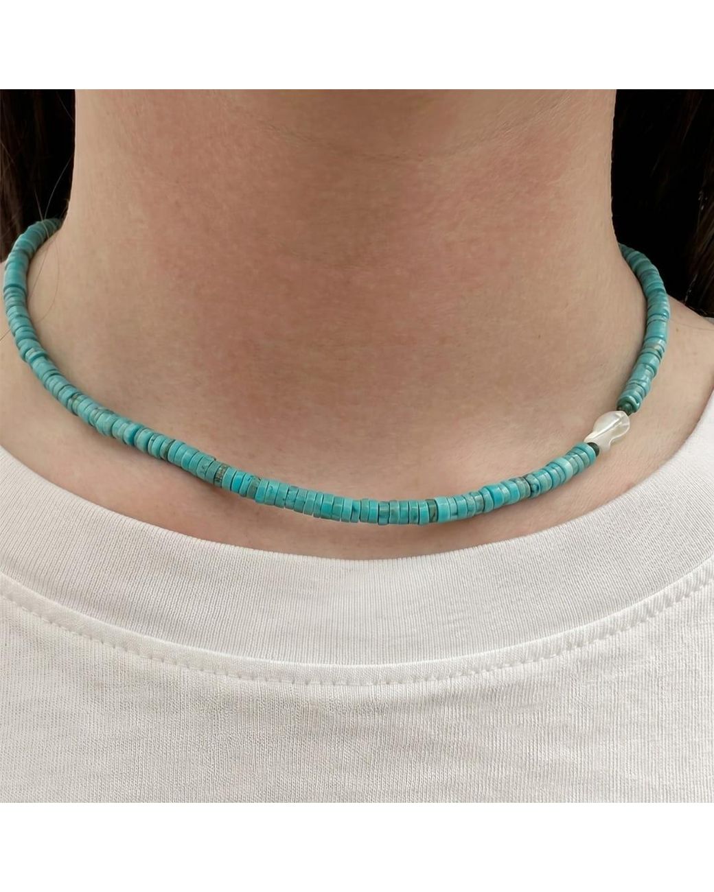 Kris Nations Blue Mother Of Pearl Fish Necklace