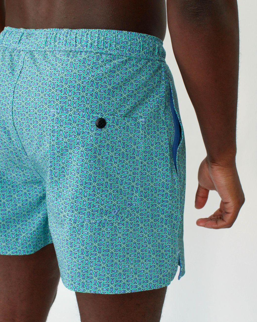 Lords of Harlech Blue Quack Large Fish Swim Short for men