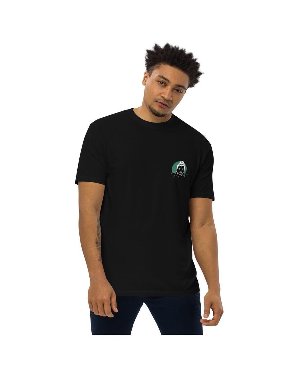 Anchor and Crew Black One Sumo Japan Era Heavy Cotton T-Shirt for men