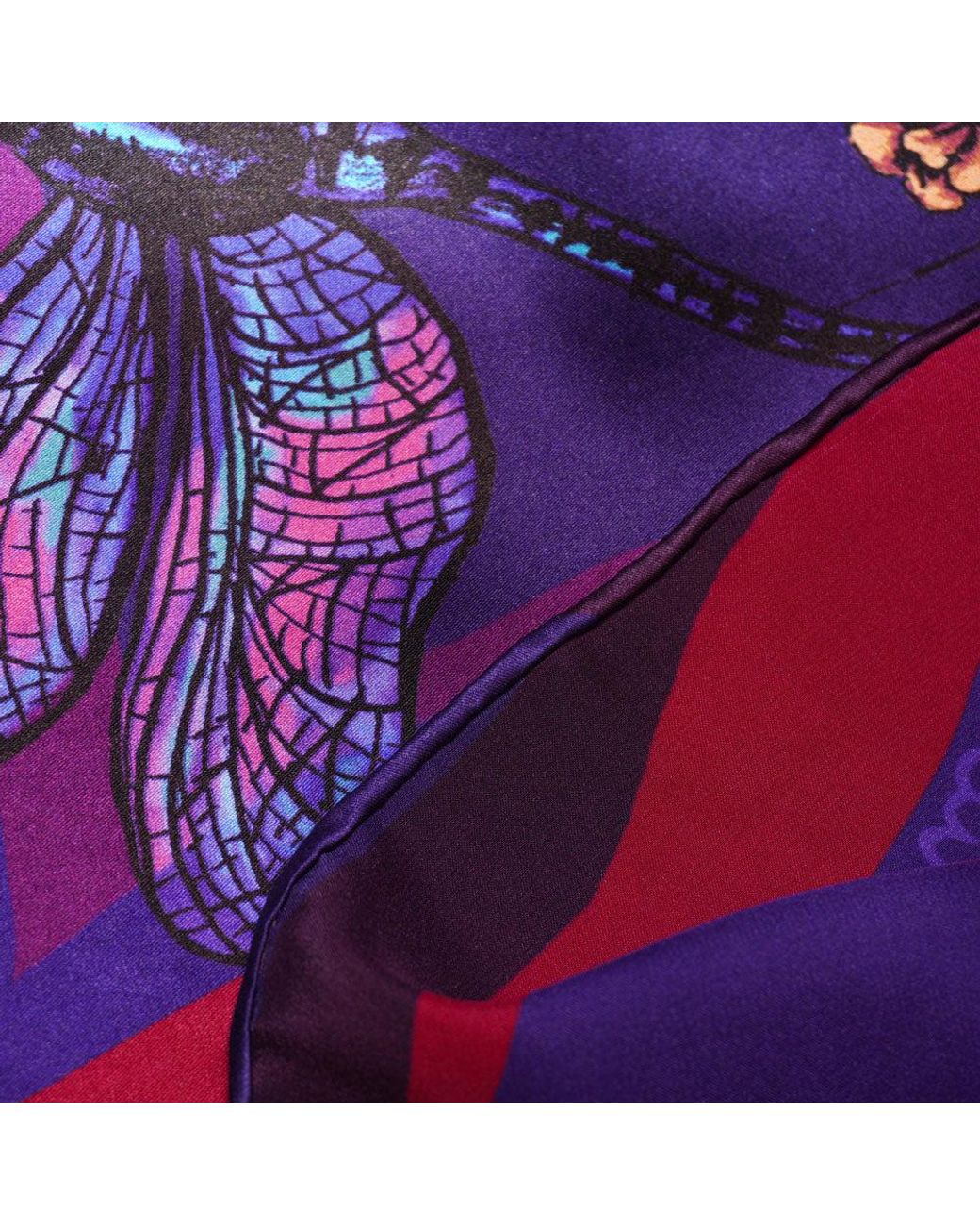 Natalia Petruch Purple Mountain Flowers Silk Scarf