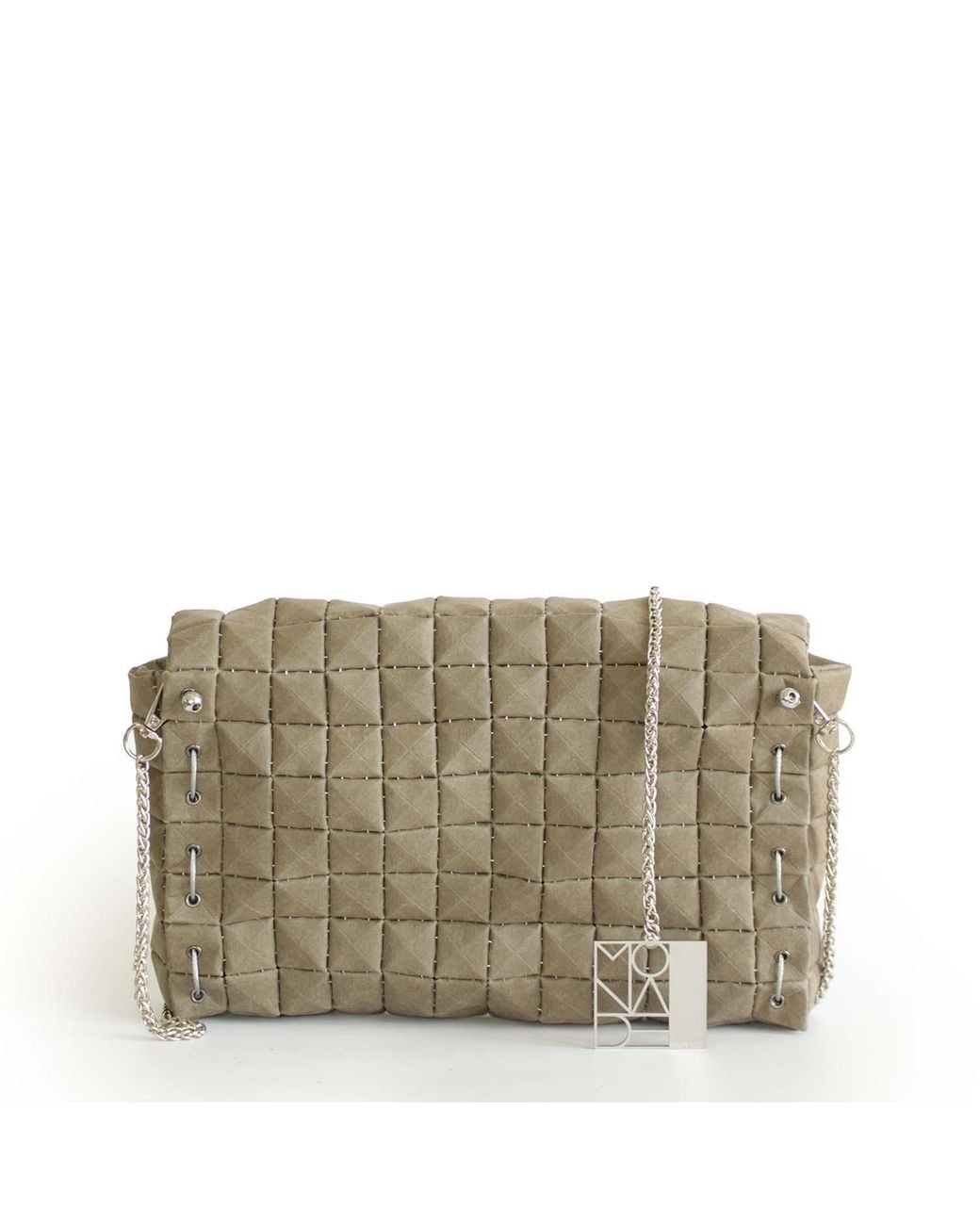 Monade Metallic Clutch Bag Matte Taiga