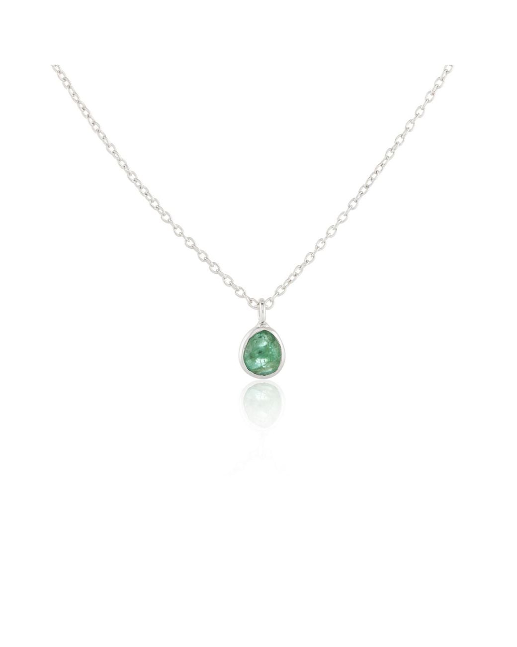 Auree Jewellery Metallic Hampton Emerald & Sterling Silver Necklace