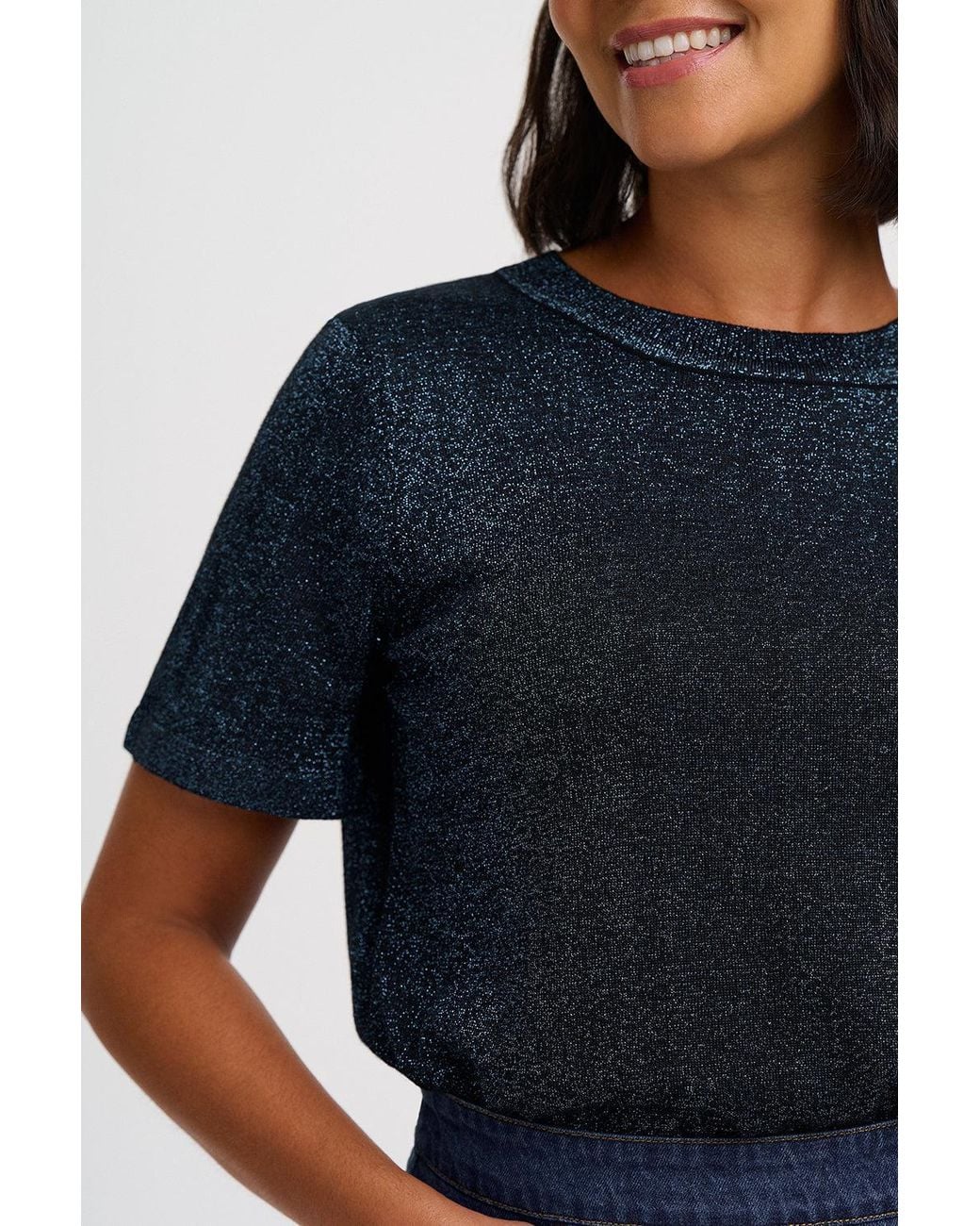 Sugarhill Black Ada Sparkly Knitted Top