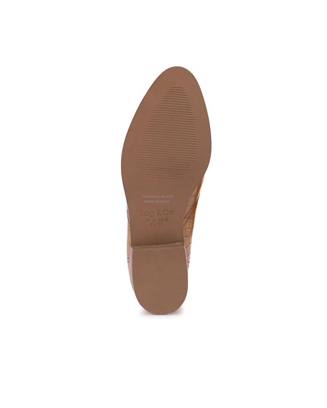 Rag & Co Brown Lilliam Metal Highlight Casual Leather Loafers