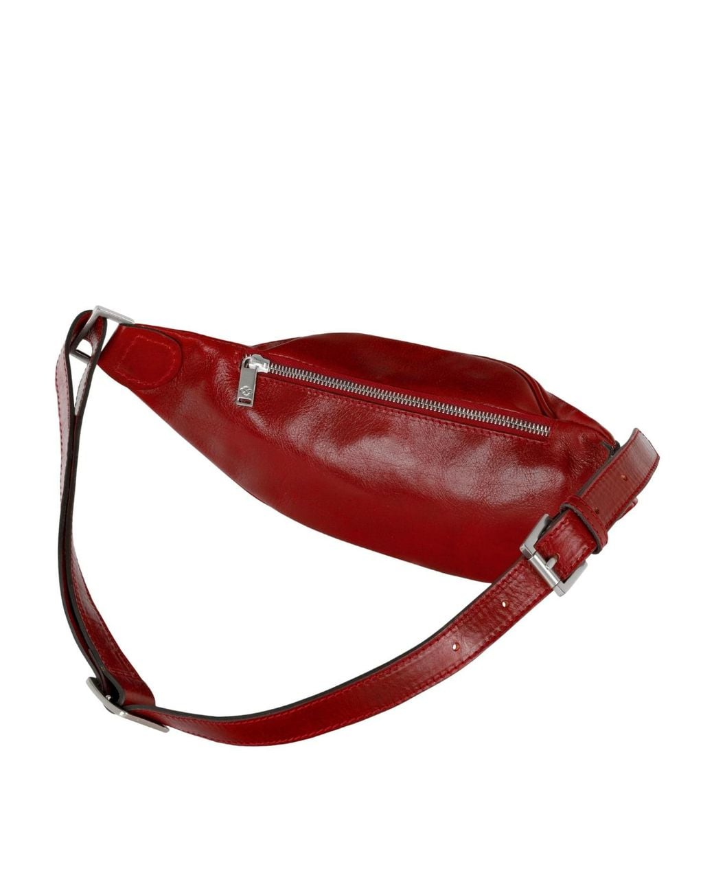 Time Resistance Red Leather Sling Bag Belly Bag for men