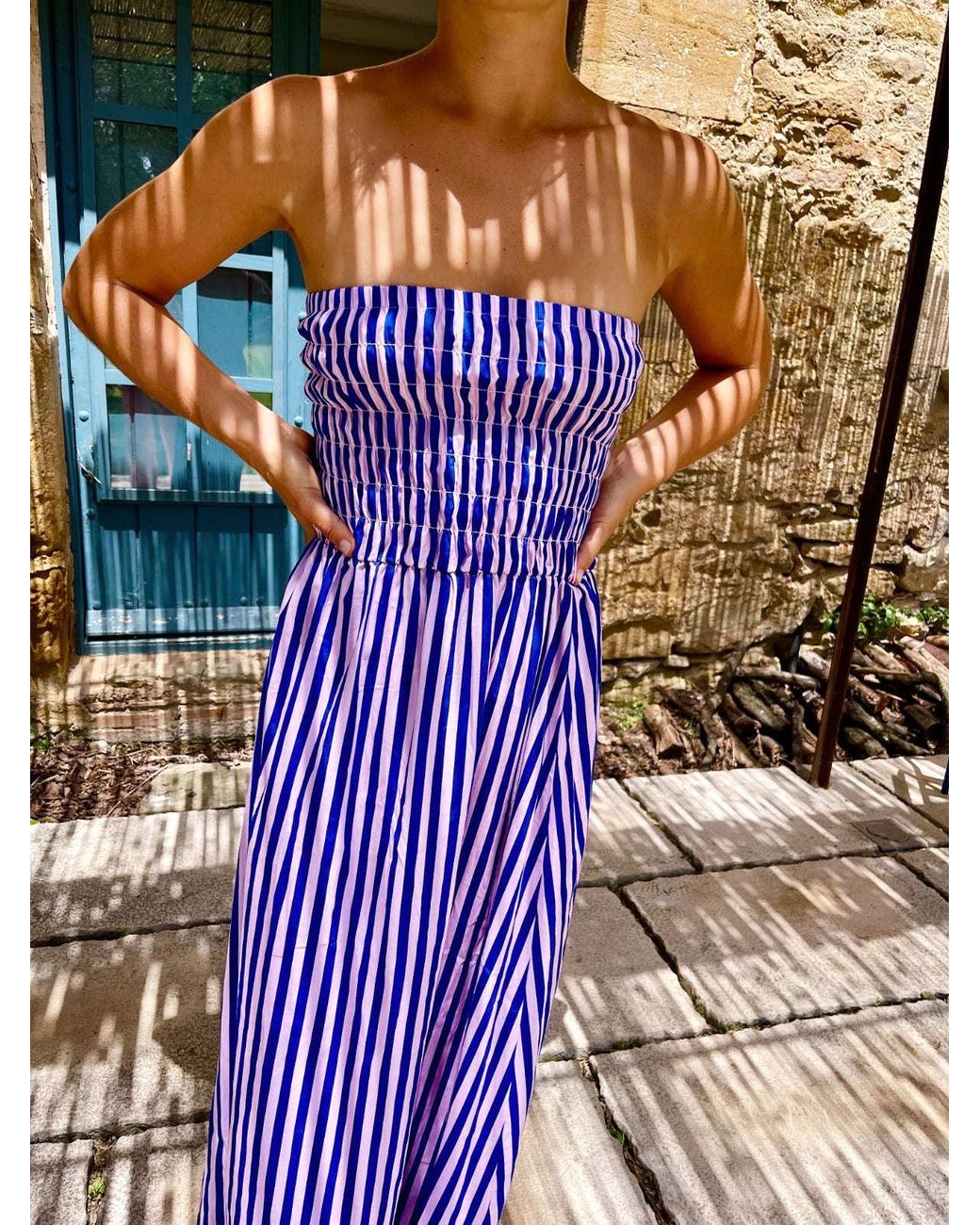 Mind Traveler Purple Emily And Striped Dress