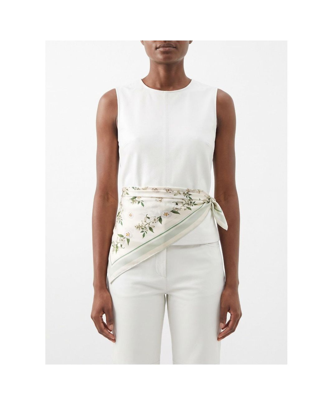 Jessie Zhao New York Metallic Neutrals Lily Garden Double Sided Silk Scarf