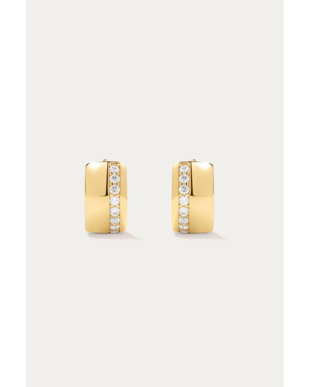 Vanhi Metallic Juni Pavé Chunky Huggie Earrings