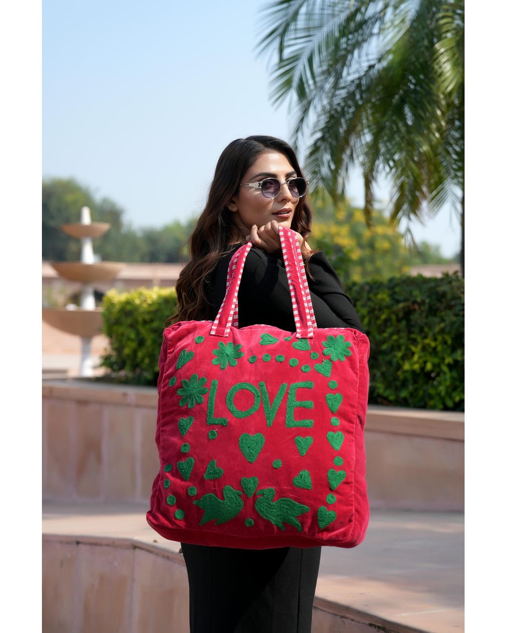 Conscious Yoga Collective Red Love Suzani Tote