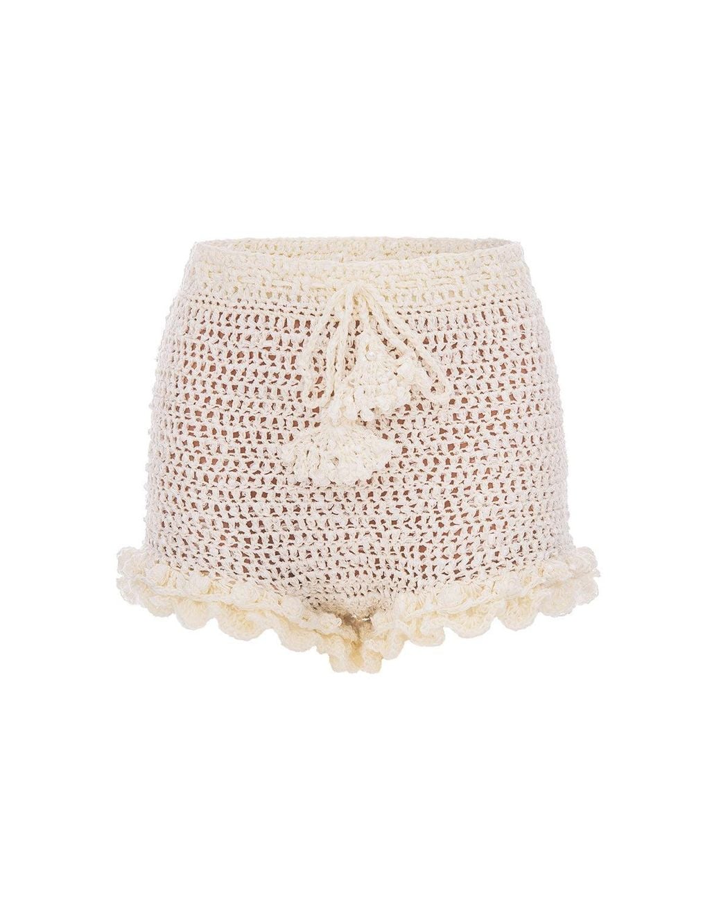 Andreeva Natural Chrysanthemum Handmade Crochet Shorts