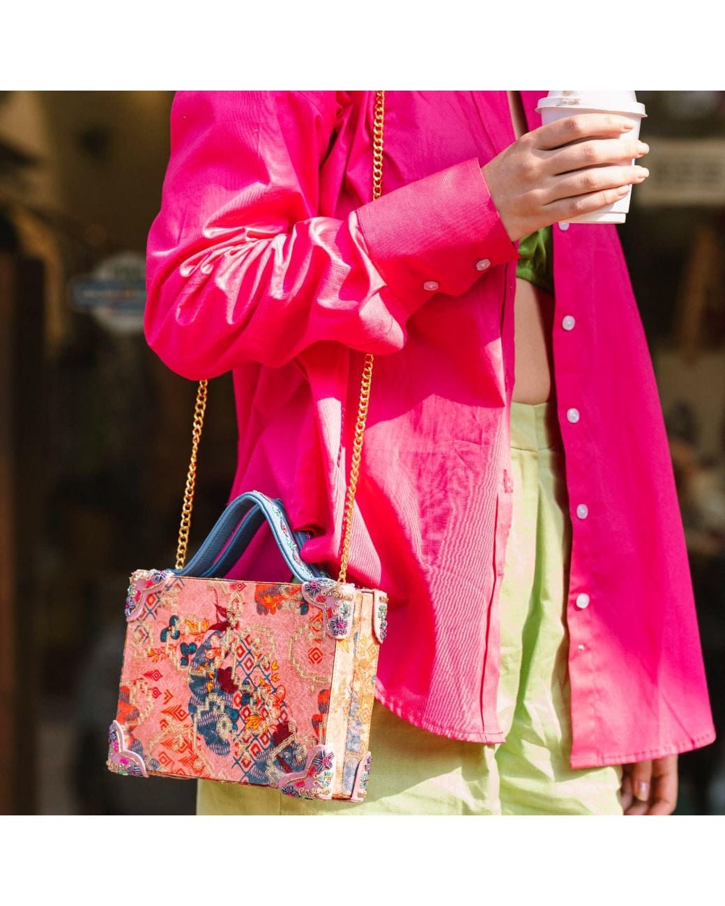 Simitri Red Brocade Briefcase Bag