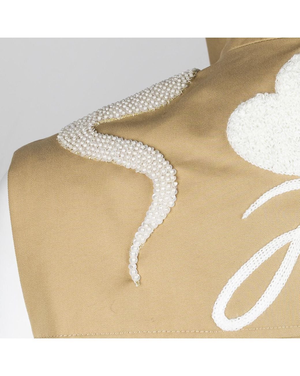 House of Laines London Natural Neutrals Laines Couture Embellished Ivory Snake Cropped Trench Gilet