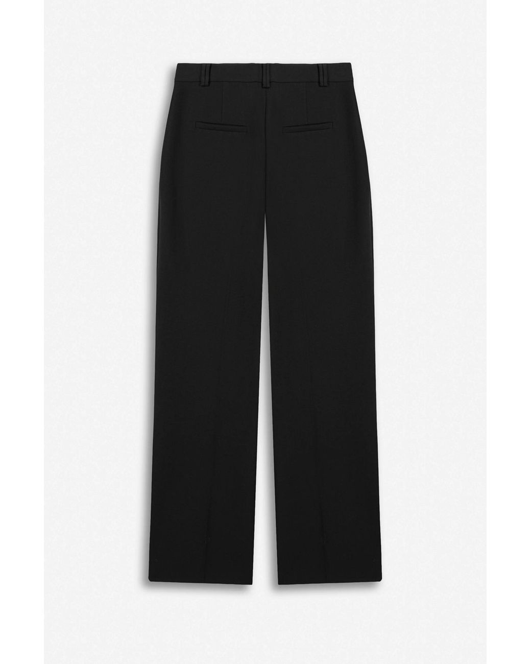 Nocturne Black Belted Straight-Leg Trousers